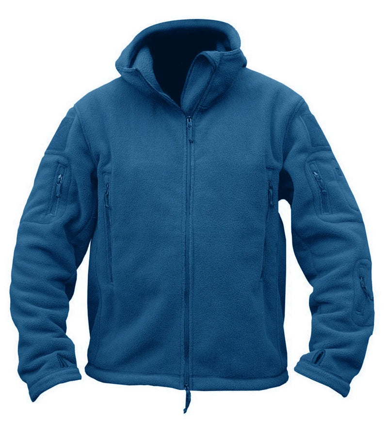 TACVASEN Winter Hooded Fleece Jackets Mens Zipper Pockets Camping Work Jacket Thermal Autumn Outerwear Outdoor Hiking Warm Coat