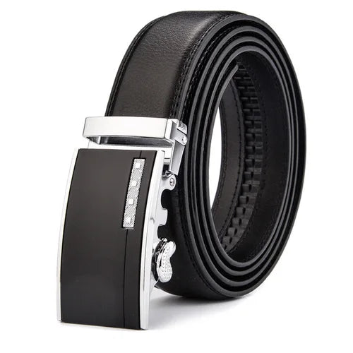 (90cm-200cm) Men's Black Belt, Automatic Buckle Belts, Business Casual Waistband, 90cm-140cm,150cm,160cm,180cm,190cm