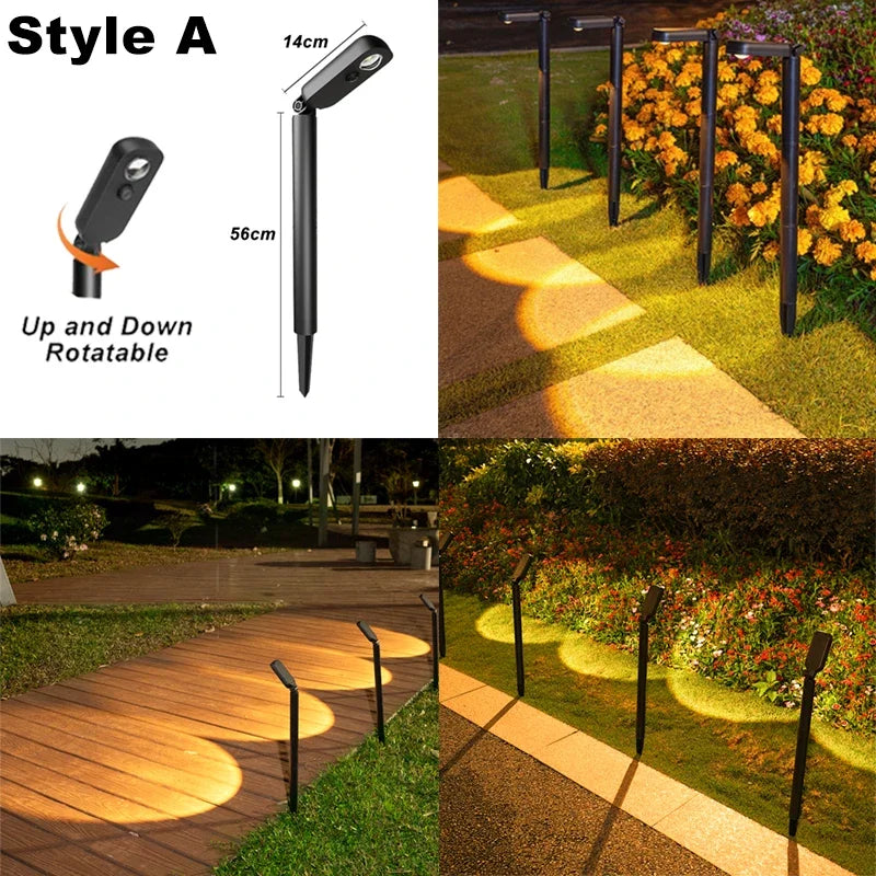 ភ្លើង LED ដើរលើអាកាស 1-4 ដុំ បំភ្លឺទេសភាពខាងក្រៅ ភ្លើងសូឡាការពារទឹក IP65 បំភ្លឺសួនច្បារ សូឡា សម្រាប់ទីធ្លាសួនច្បារ ផ្លូវដើរលេង ទីធ្លាផ្ទះ