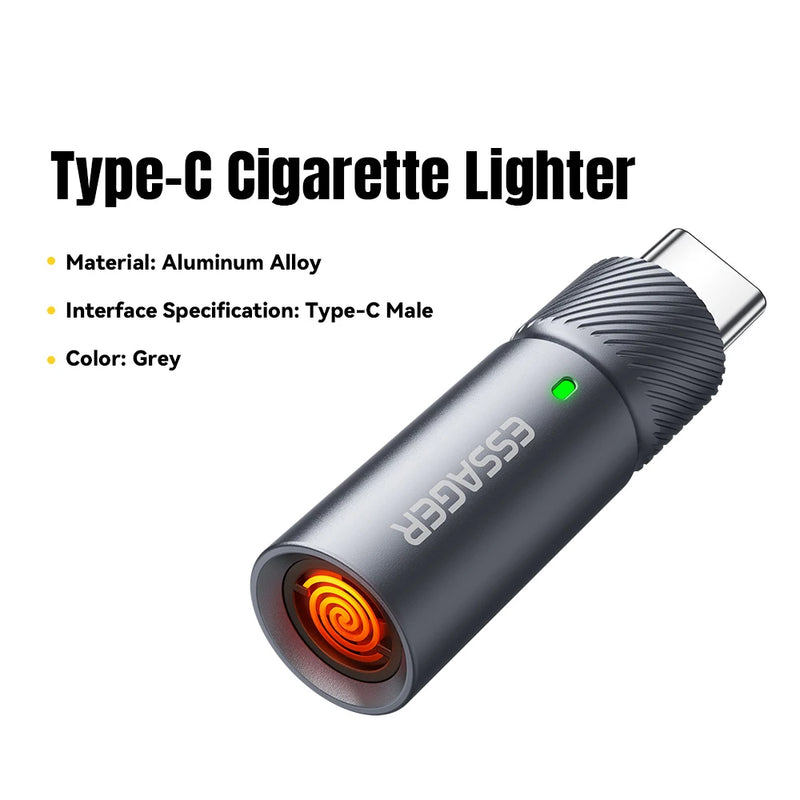 ភ្លើងបារី Essager TypeC Mini ធ្វើពីលួសទុងស្ទីន សុវត្ថិភាព និងសន្សំសំចៃថាមពល ដោយមិនចាំបាច់សាកថ្ម អាចយកតាមខ្លួនលើយន្តហោះបាន