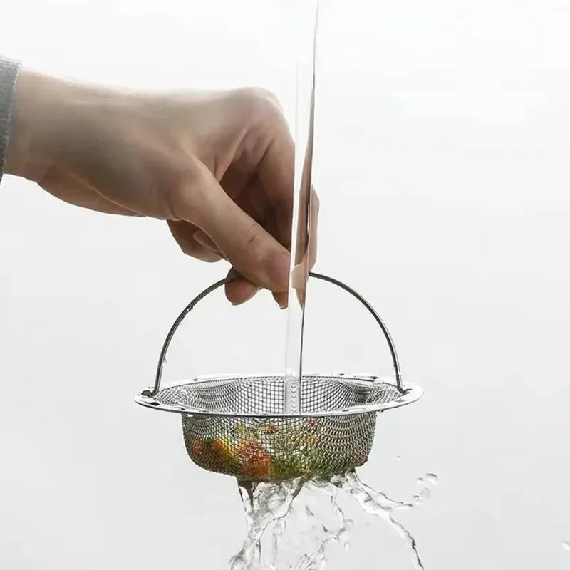Stainless Steel Sink Strainer for Kitchen Vegetable Washing Bowl Dishwashing Pool Vegetable Washing Pool Filter Anti-Clogging