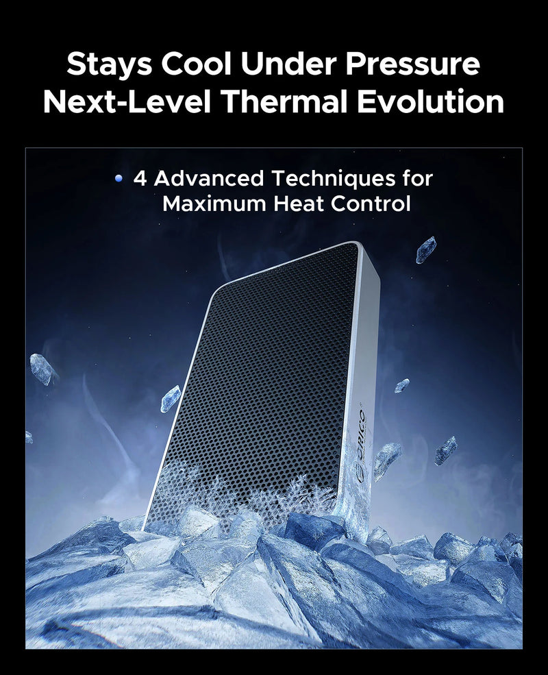 ORICO 80Gbps Thunderbolt 5-Compatible SSD Enclosure with Fan Cooling JHL9480 Chip for 80Gbps USB4 M.2 NVMe for Macbook