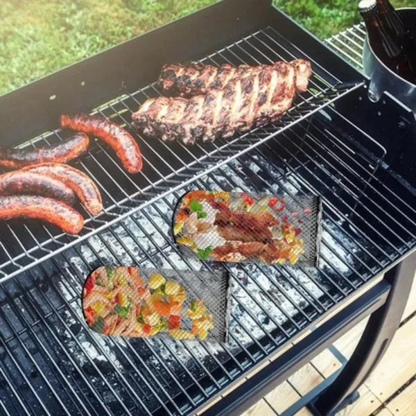 1pc Stainless Steel Grill.Roaster Rolling Cylinder Basket Portable Mesh Rotating BBQ Cage Oven Home Barbecue Picnic Accessories
