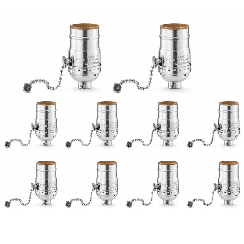 រន្ធ ខ្សែ ទាញ ស្ពាន់ JOYINLED 1/10 ដុំ, ស្ពាន់ បុរាណ , ខ្សែ ទាញ, មុខងារ បើក/បិទ, សំបក ខ្សែ ស្រោប Uno, ជើង ចង្កៀង E27