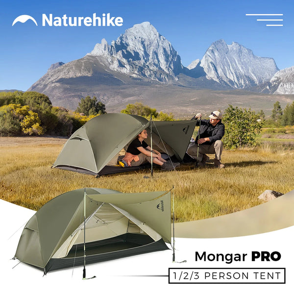 Naturehike Mongar Pro UL 1 2 3 People Camping Tent Outdoor Trekking Overnight Professional Lightweight Waterproof Sun Shelter