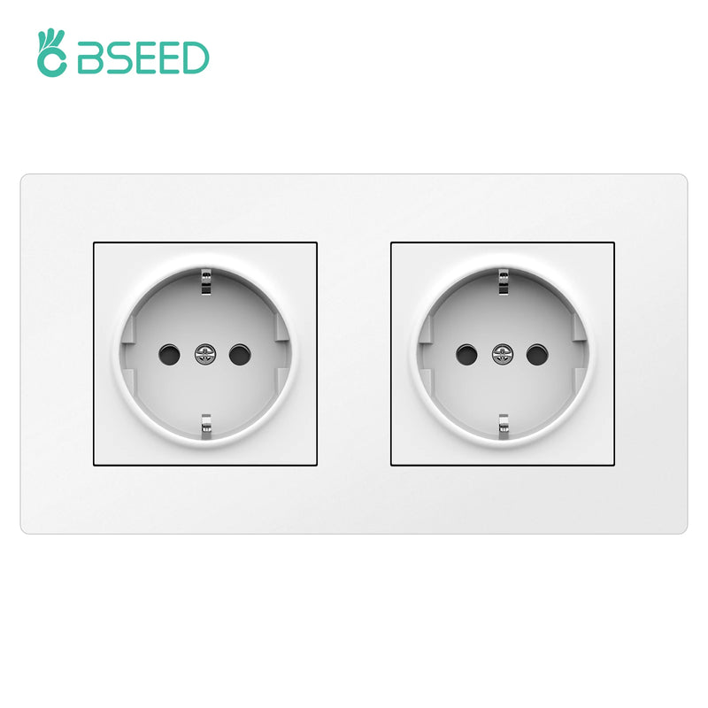 BSEED Dimmer Light Switch Rotary Knob Switch With Wall Socket USB Type-C Outlets Switch ON OFF Frame 220V