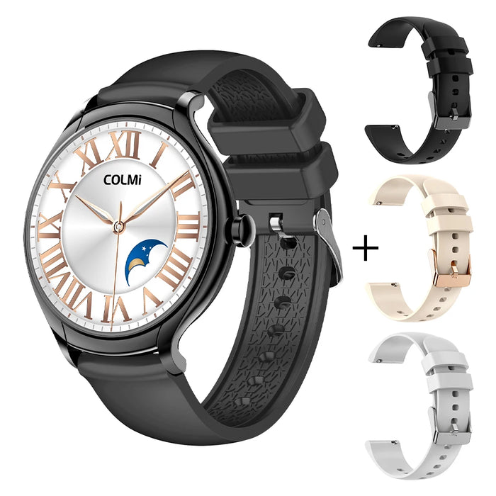 COLMI L10 Women Smartwatch Fashion-forward Design 1.4" Full Screen 100 Sports Modes 7 Day Battery Life Smart Watch Black With 3 Strap