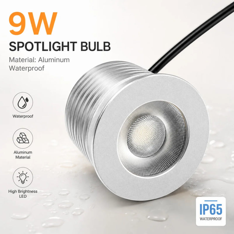 JOYINLED 9W IP65 Waterproof LED Spotlight Module, Dimmable Downlight Bulb 3000K-6000K CCT for Bathroom & Hotel Lighting