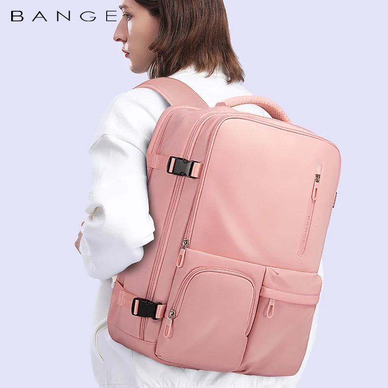 BANGE Airline Approved 15.6inch Large Travel Backpack Men Multi-Function With USB WaterProof Laptop Backpack With Wet Dry Pocket