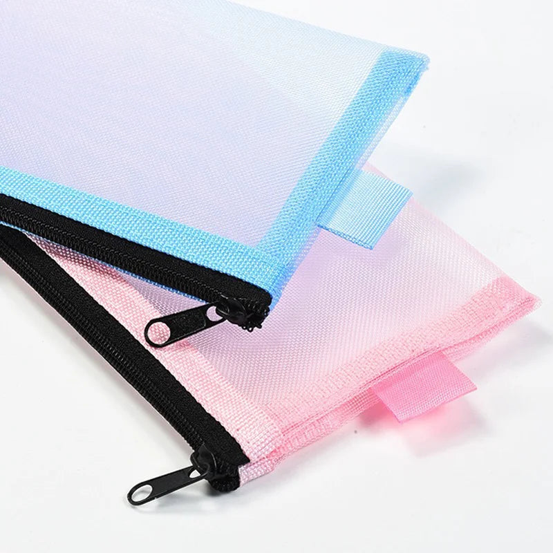 1pc Transparent Mesh Cosmetic bag with Zipper Closure, Lightweight Installation Portable Organizer Travel, Cosmetic bag.