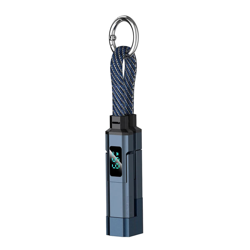 ខ្សែសាក iLMH Keychain, ខ្សែសាកច្រើនប្រភេទ USB C 4 ក្នុង 1 ជាមួយអេក្រង់ឌីជីថល, ខ្សែសាកលឿនចល័តសម្រាប់ឧបករណ៍