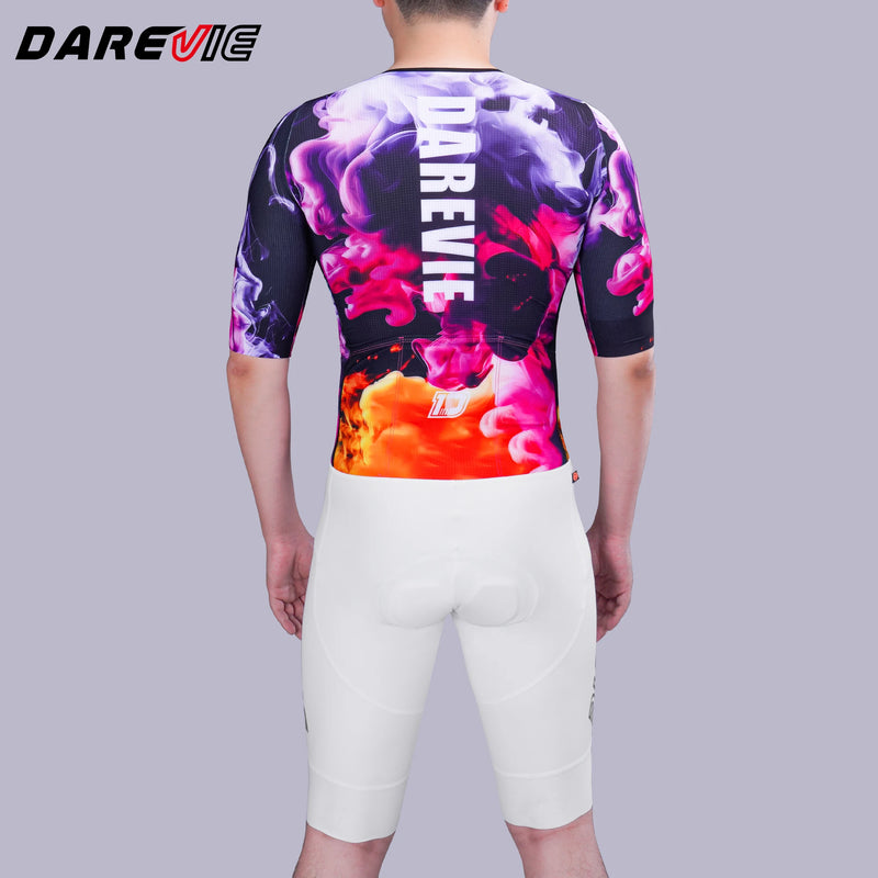 ឈុតជិះកង់ DAREVIE Pro Level Aura Cycling Skinsuit អ៊ីតាលី Elastic Interface® Pad Compression Slim Fit ស្ងួតរហ័ស មានខ្យល់ចេញចូលបានល្អ