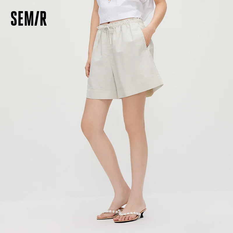 Semir Women Shorts Ruffle Draping Loose Casual Straight Shorts 2026 Summer Relaxed Style