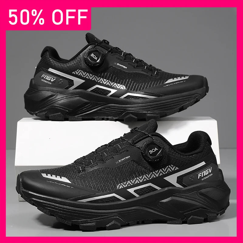 Men Sneakers Trendy Mesh Breathe Professional Running Training Shoes Thick Sole Anti Slip Wear-resistant City Walking Sneakers