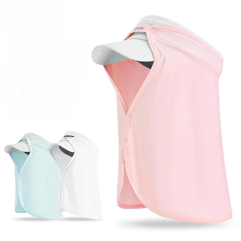 Women's Golf Sunscreen Mask Breathable Scarf Outdoor Ice Silk Neck Protection Hat Curtain Caddy Headscarf WB004