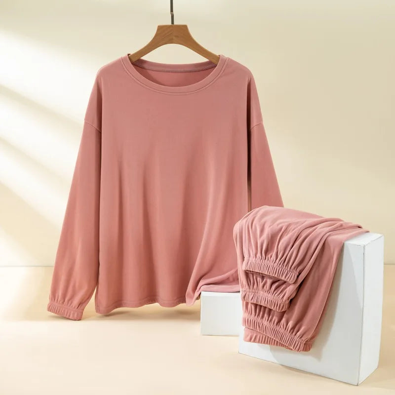 Pajama Woman Winter Hot De Velvet Warm Sleepwear For Sleeping Clothes Thick Fleece Home Suit Long Sleeve Nightwear Pijama Set