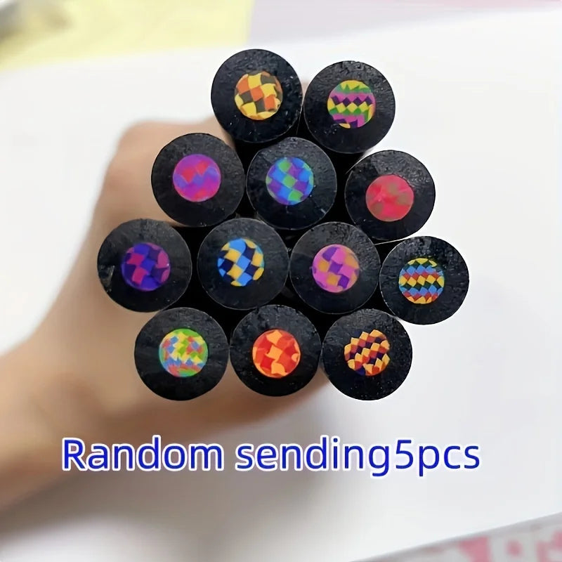 5pcs Rainbow Pencils with Magic Gradient Colors - Dust-Free, Over 2Mm Line Diameter, Suitable for Ages 14 And Above
