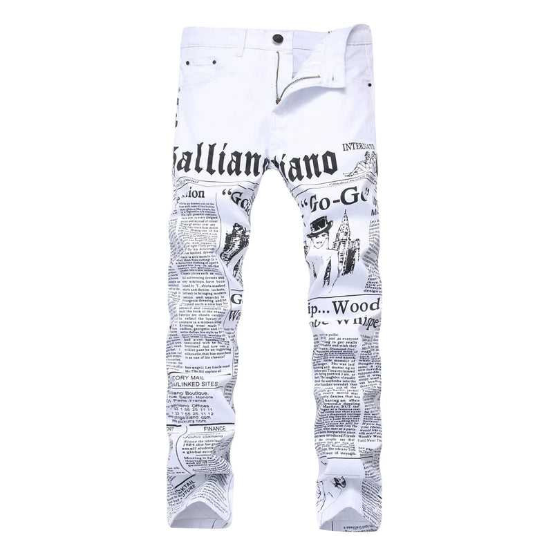 2026 Men's Blue Jeans 3D Digital Print Stretch Denim Pants Blue Black White Trousers Men Fashion Slacks 28-34 36 38 40 42