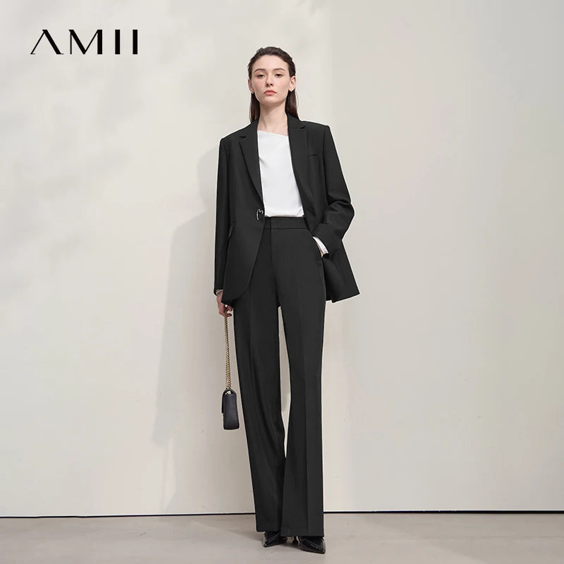 ខោ AMII Minimalist សម្រាប់ស្ត្រី រដូវស្លឹកឈើជ្រុះ ឆ្នាំ២០២៦ ខោសាមញ្ញ រឹងមាំ ឆើតឆាយ សម្រាប់ស្ត្រីការិយាល័យ ខោរលុង សម្លៀកបំពាក់ស្ត្រី 12553003