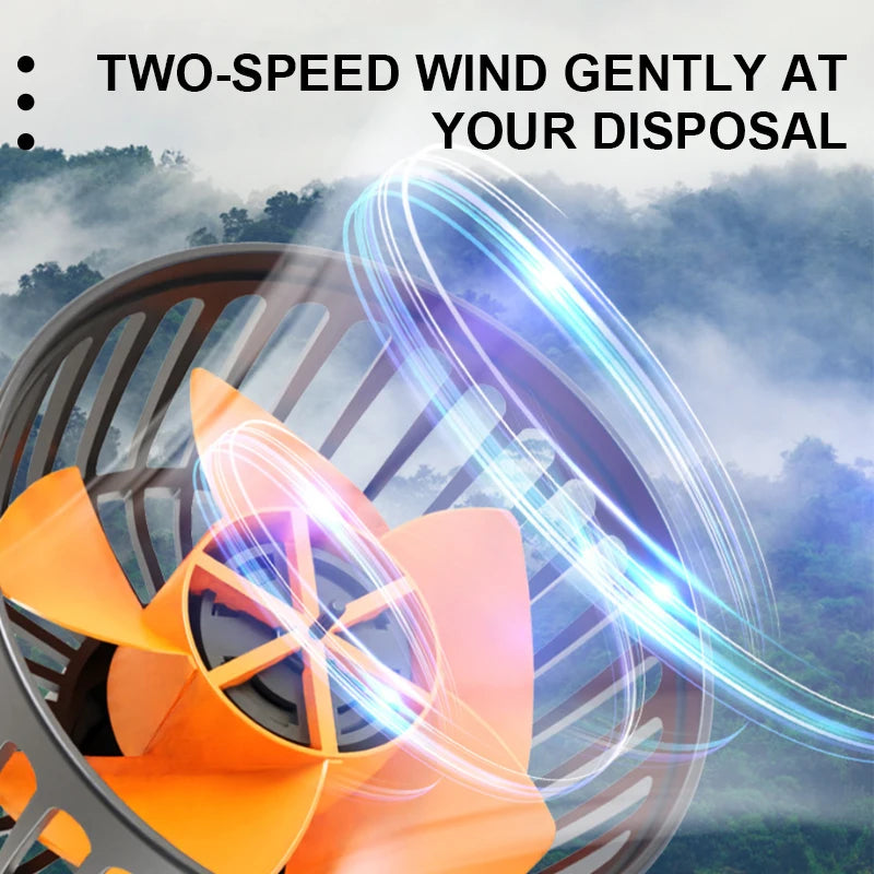 SEAMETAL Car Fan 360° Adjustable 3 Head Air Fan Automotive Electric Fan USB/12V/24V 2 Speeds Car Silent Fan for Car Home Office