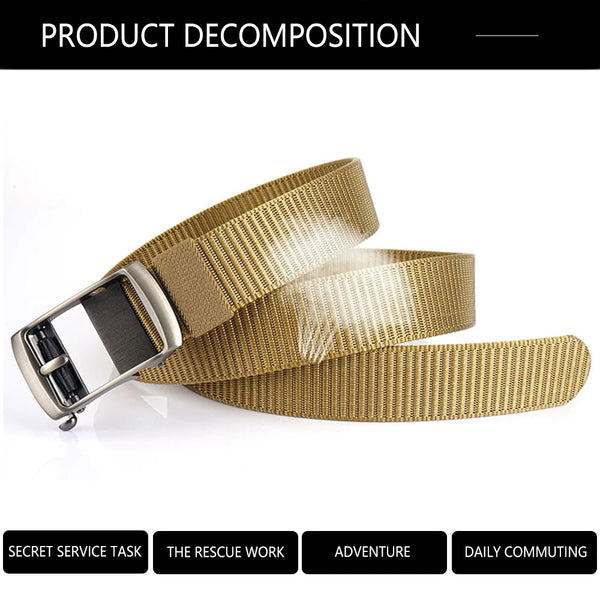 TUSHI New Men Belt Army Outdoor Hunting Tactical Outdoor Mountaineering Multifunctional Tactical Nylon Canvas Woven Trouser Belt