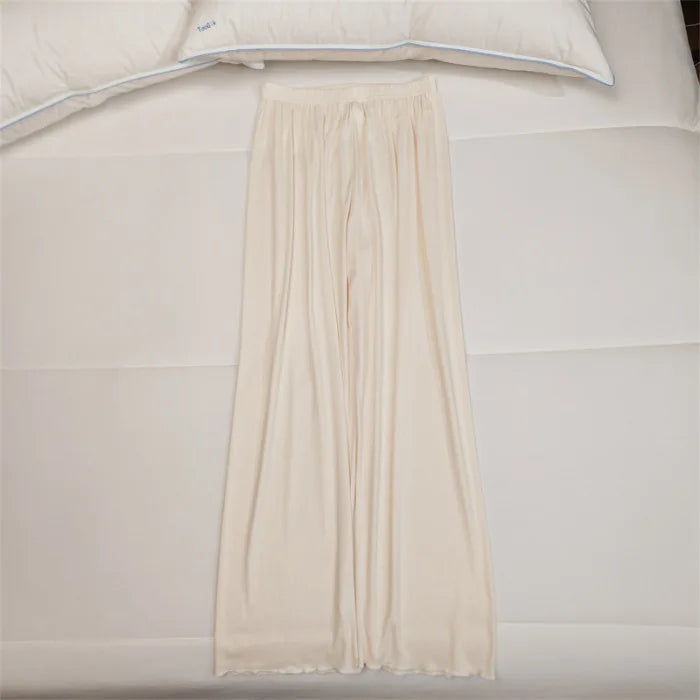 Pajama Pants Sleepwear Women Loungewear Spring Summer Lounge Bottoms Elastic Waist Home Pants Pajama Homewear Loose Trousers