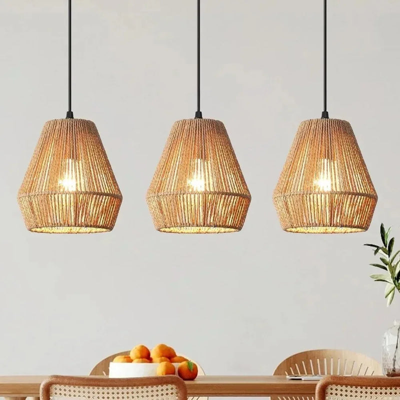ចង្កៀងព្យួរបែប Rustic ចង្កៀងព្យួរអណ្តាតភ្លើងចង្កៀងព្យួរបែប Boho បុរាណ ចង្កៀងតុបរិភោគអាហារ ចង្កៀងបន្ទប់ទទួលភ្ញៀវ រន្ធ E27