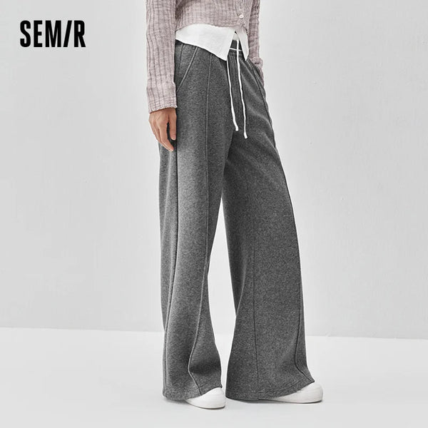 ខោ Semir សម្រាប់នារី ជើងធំ ចង្កេះយឺត មានក្រណាត់រុំ រលុង ធម្មតា រដូវរងា ខោវែងពេញ ស្ទីលប្រចាំថ្ងៃ 2026
