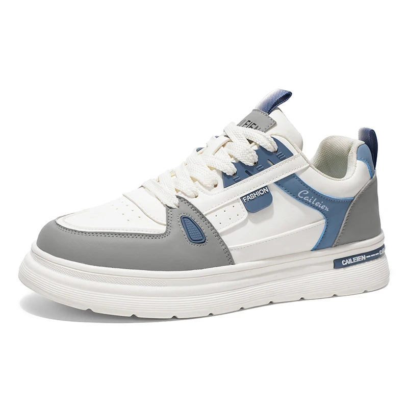 Mens Board Shoes 2025 New Fashion Lightweight Flat Leather Comfortable Outdoor Sports Walking Shoes Trendy Sneakers for Men