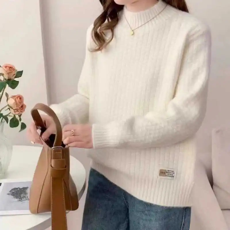 Knitwear Woman Clothes New Half Turtleneck Warm Pullover Tops Spring Autumn Women's Sweater Knitting Jumper Female Clothing