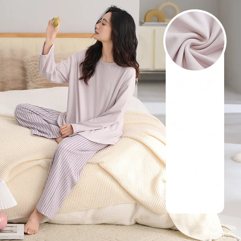 Winter Sleepwear Women Pajama New Fleece Velvet Warm Nightwear Set Thicken Women's Home Clothes Big Size Nightwear Pyjama