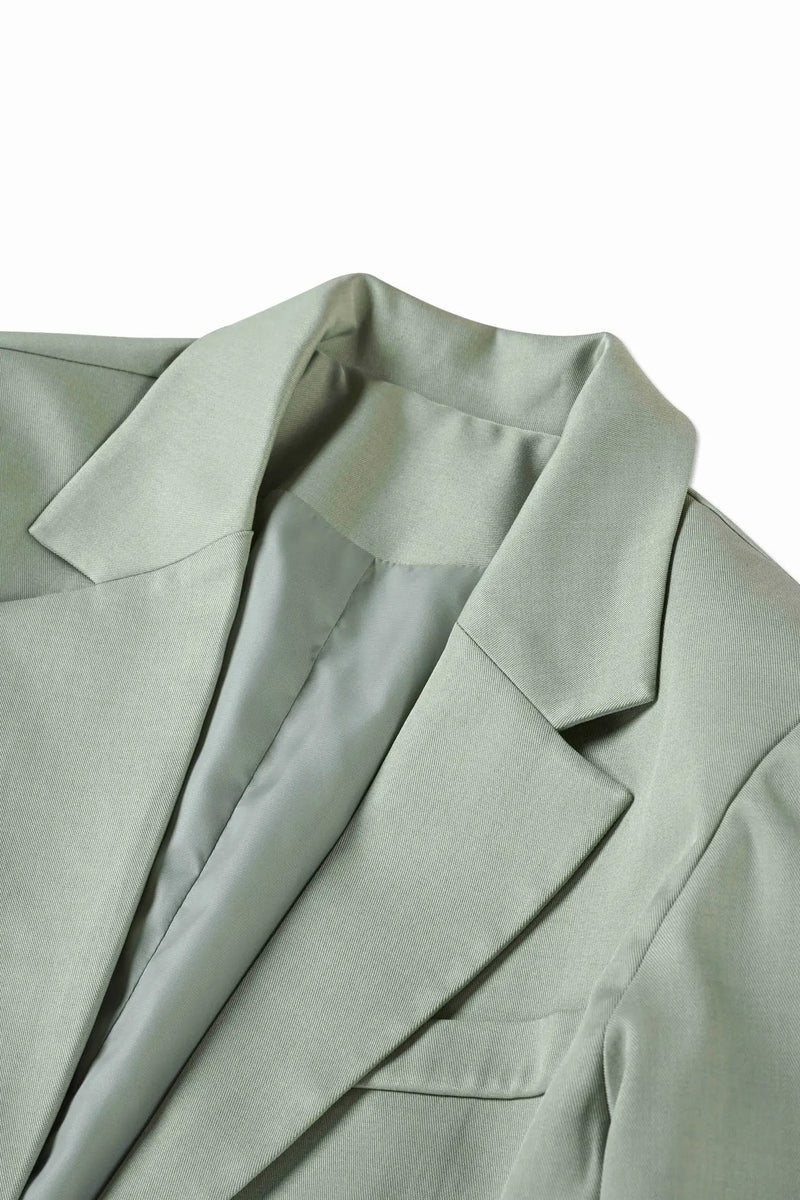 Men's Long-sleeve Suit Jackets for Fall, Green Business-casual Coat, and Formal Tops for Weddings and Parties.