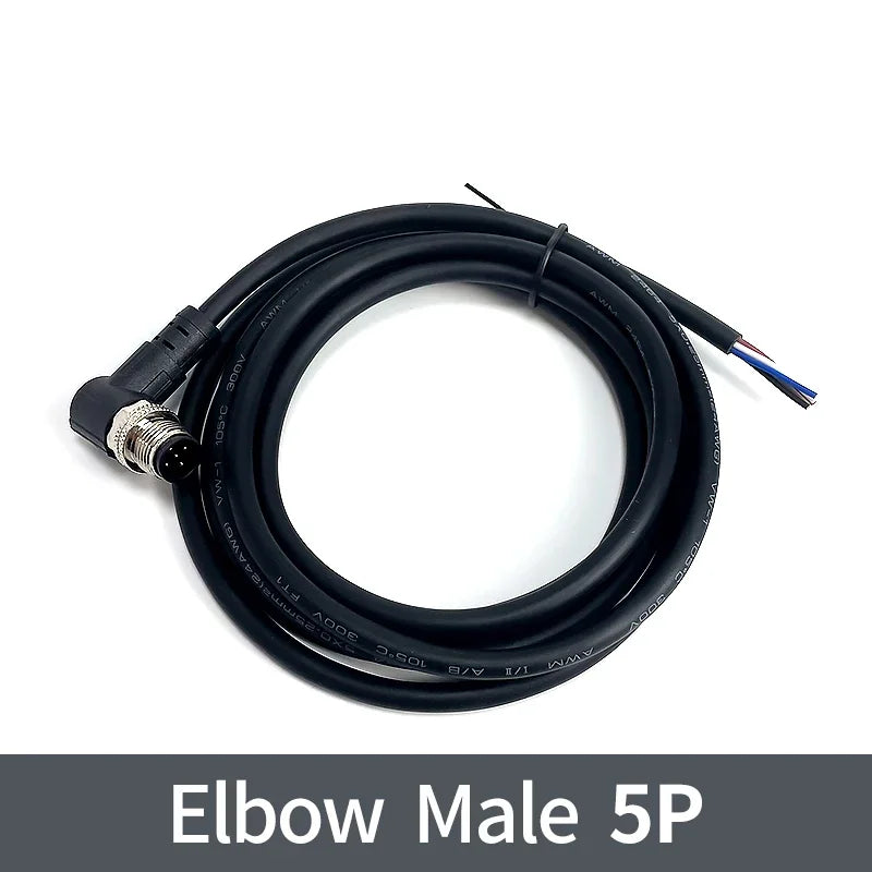 2Meters M12 sensor connector waterproof cable plug Male&Female 4 5 8 12Pin PVC Integrated injection molding M12 connectors