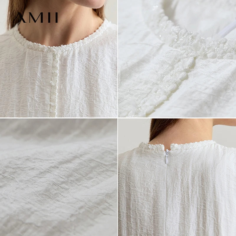រ៉ូប AMII Minimalist ឆ្នាំ ២០២៥ មុខរបររដូវក្តៅ ដៃអាវគ្មានដៃ ឆើតឆាយ មានខ្យល់ចេញចូលបានល្អ រ៉ូបការិយាល័យ ប្រណីត កអាវវែង សម្រាប់នារី 12542086