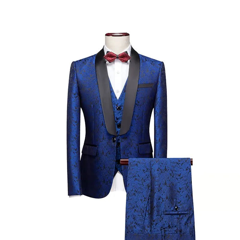 2026 New Men's Purple Suit 3-Piece, Wedding Party Dress Jacket and Vest with Trousers, Asian Size Slim-Fit Sets. M-6XL