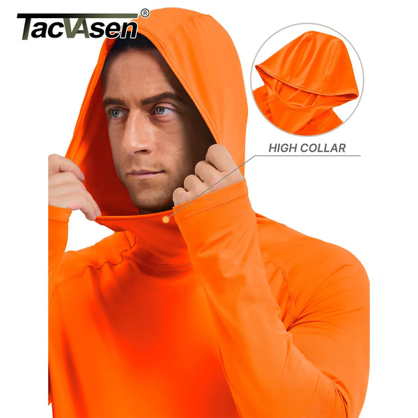 TACVASEN Men's Rash Guard Sun Hoodie Long Sleeve UPF 50+ Sun Protection SPF Quick Dry Hiking Swim Fishing Shirt
