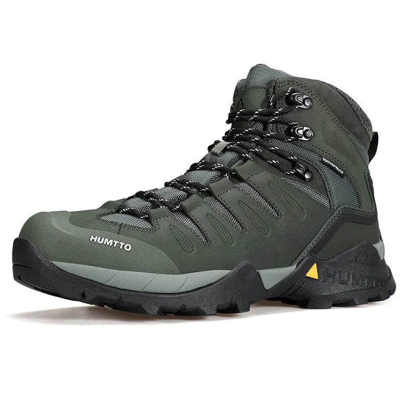 HUMTTO Genuine Leather Outdoor Men's Sports Shoes Non-slip Hiking Shoes for Men Winter Safety Sneakers Breathable Trekking Boots