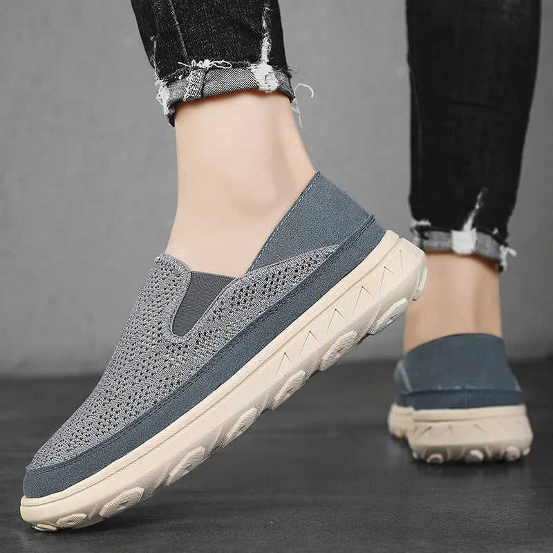 Summer Slip On Mesh Casual Shoes Men Breathable Lightweight Non Leather Shoes Size 38-47 Dropshipping