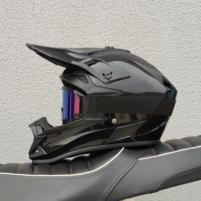 DOT Approved Motocross Helmet Full Face Dirt Bike Offroad Helmet Adjustable Sun Visor for ATV Quad Mountain Bike