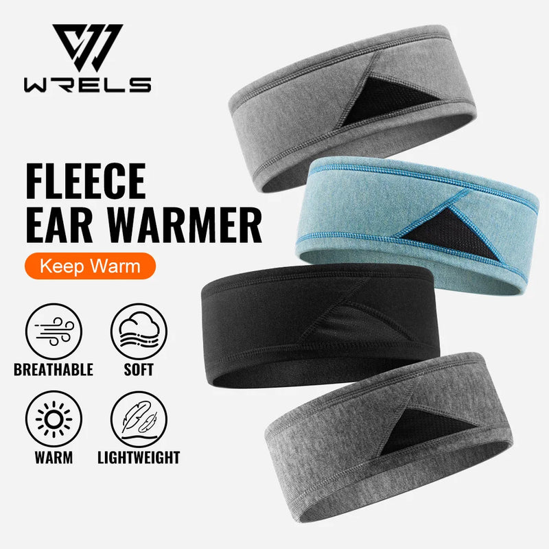 WRELS Fleece Earmuffs Running Headband Winter Ear Covers Moisture Wicking Ski Sport Headband Windproof Ear Warmers Headband