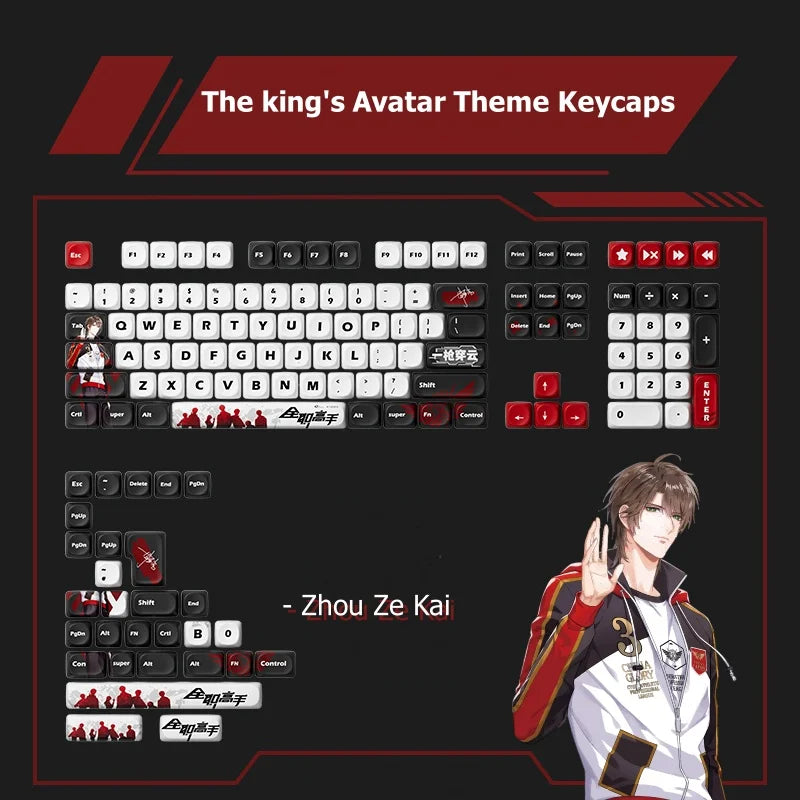 Akko The king's Avatar Theme Keycap Set MOA Profile PBT Dye-sublimation 137-Key Anime Characters Keycaps for Mechanical Keyboard