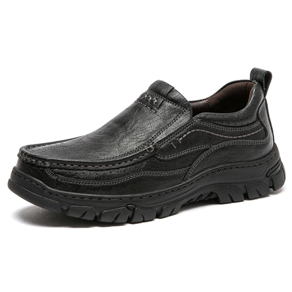 Mens Slip On Leather Shoes Men Outdoor Casual Shoes Oxfords Handmade Shoes 38-46 Dropshipping
