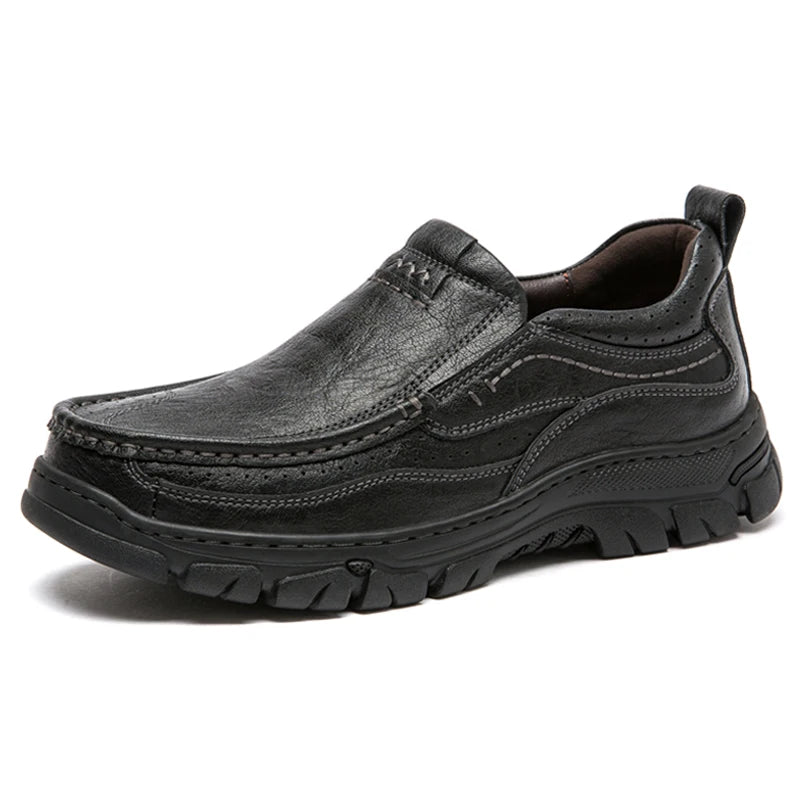 Mens Slip On Leather Shoes Men Outdoor Casual Shoes Oxfords Handmade Shoes 38-46 Dropshipping