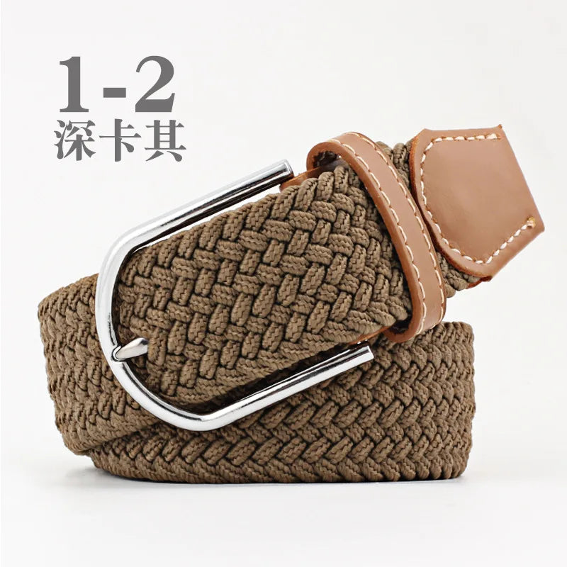 105cm Stretch Woven Belt, Unisex Canvas Belts Fashion Casual Student Belt Women Cinturon Male Waistband.