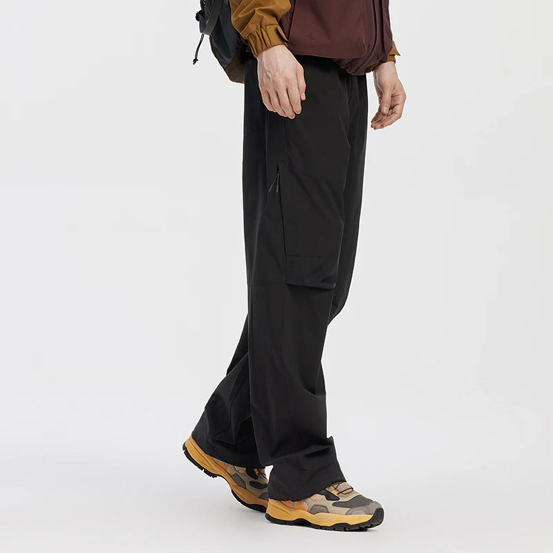 Semir Men Pants Elastic Waist Loose Straight Knee Pleat Outdoor Utility Cargo Casual Autumn Trousers Daily Wear 2026