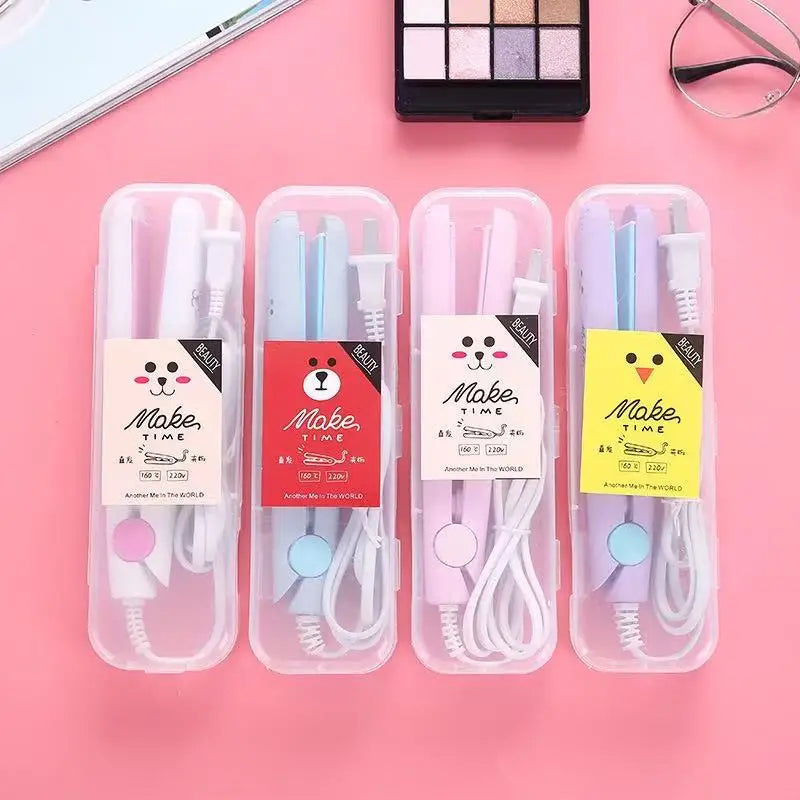 Portable Mini Flat Iron Dual Use Hair Straightener Curler Travel Bangs Styling Hair Tool