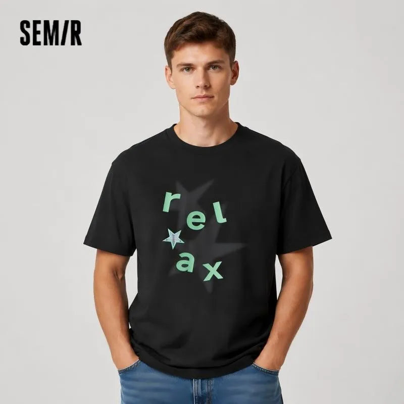 Semir Men Tshirt Tie Dye Star Printed Moisture Wicking Quick Dry Knit Couple Style 2026 Summer Casual Top