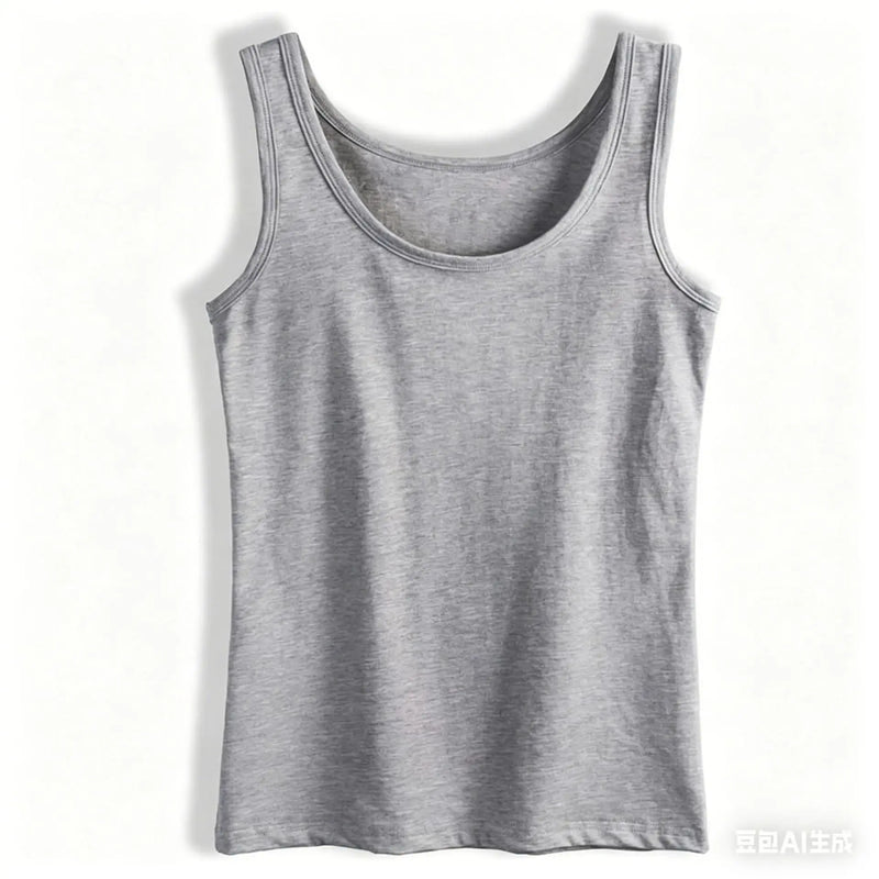 2026 Women Black Cotton Tank Summer Breathable Sling Vest Singlet Sport Casual Tee Shirt Soft Undershirt Slim Bustier Tees XXL