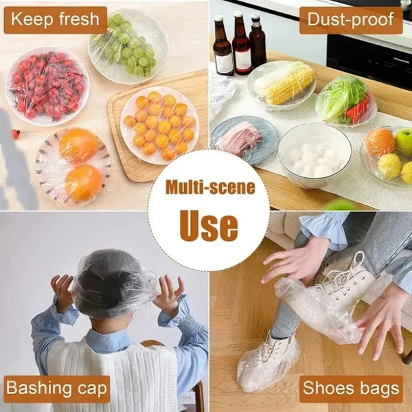 100pcs Disposable Shower Cap,Hair Protection Cap Suitable for Salons, And Home Use,Leak-Proof Bathroom And Travel Hair Cover.