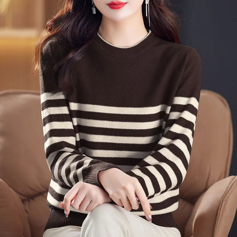 Ropa De Mujer New Fashion Striped Knitwear Tops Female Jumper Casual Loose Spring Autumn Woolen Blouse Women's Pullover Sweater